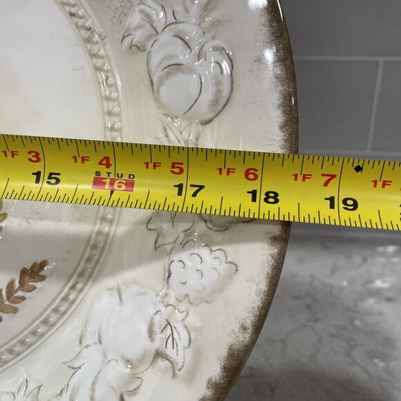 Turkey Platter Rustic Melamine Serving Thanksgiving 18.5 x 14.25” Rachel Ashwell - Picture 6 of 8